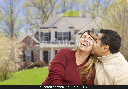 To use this stock image in your creative project, please select the size you need over to the right and click the "Add to Cart" button.
Your downloaded image will come with the Cutcaster watermark removed so don’t worry about the watermark you see on this page. Happy Mixed Race Couple in Front of House stock photo, Happy Mixed Race Couple in Front of Beautiful House. by Andy Dean