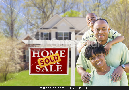 To use this stock image in your creative project, please select the size you need over to the right and click the "Add to Cart" button.
Your downloaded image will come with the Cutcaster watermark removed so don’t worry about the watermark you see on this page. African American Family In Front of Sold Sign and House stock photo, Happy African American Family In Front of Sold Real Estate Sign and House. by Andy Dean