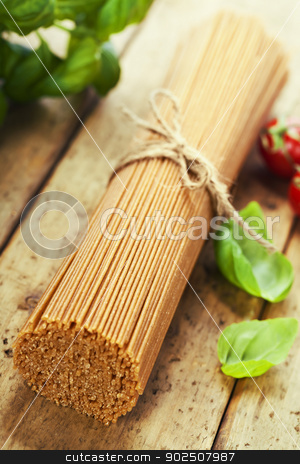 To use this stock image in your creative project, please select the size you need over to the right and click the "Add to Cart" button.
Your downloaded image will come with the Cutcaster watermark removed so don’t worry about the watermark you see on this page. whole wheat spaghetti stock photo, whole wheat spaghetti with basil and tomatoe by klenova