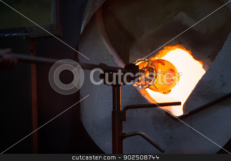 To use this stock image in your creative project, please select the size you need over to the right and click the "Add to Cart" button.
Your downloaded image will come with the Cutcaster watermark removed so don’t worry about the watermark you see on this page. Glass in Blast Furnace stock photo, Close view of hot glass object in blast furnace by Scott Griessel