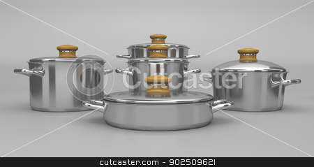 To use this stock image in your creative project, please select the size you need over to the right and click the "Add to Cart" button.
Your downloaded image will come with the Cutcaster watermark removed so don’t worry about the watermark you see on this page. Stainless steel pots stock photo, Set of stainless steel pots by Mile Atanasov