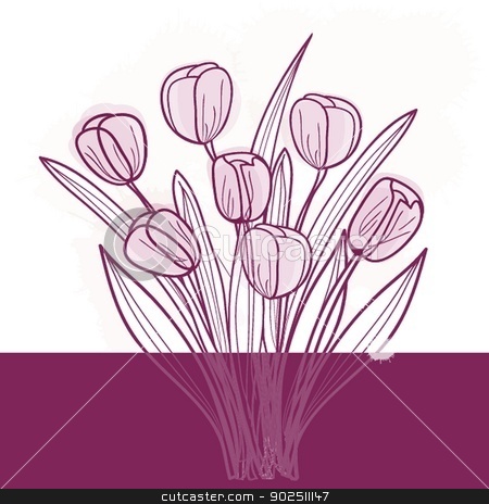 To use this stock image in your creative project, please select the size you need over to the right and click the "Add to Cart" button.
Your downloaded image will come with the Cutcaster watermark removed so don’t worry about the watermark you see on this page. Decorative background with Tulips flowers stock photo, Tulip flowers. Vector background by Maria Cherevan