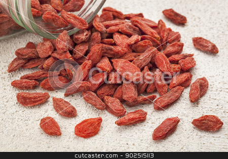 To use this stock image in your creative project, please select the size you need over to the right and click the "Add to Cart" button.
Your downloaded image will come with the Cutcaster watermark removed so don’t worry about the watermark you see on this page. Tibetan goji berries stock photo, Tibetan goji berries (wolfberry) spilling of the glass jar on a rough white painted wooden surface by Marek Uliasz