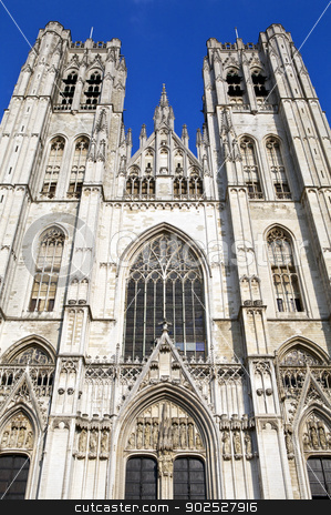 To use this stock image in your creative project, please select the size you need over to the right and click the "Add to Cart" button.
Your downloaded image will come with the Cutcaster watermark removed so don’t worry about the watermark you see on this page. St. Michael and St. Gudula Cathedral in Brussels stock photo, Looking up at the impressive St. Michael and St. Gudula Cathedral in Brussels, Belgium. by Chris Dorney