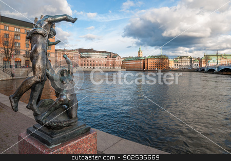 To use this stock image in your creative project, please select the size you need over to the right and click the "Add to Cart" button.
Your downloaded image will come with the Cutcaster watermark removed so don’t worry about the watermark you see on this page. Gamla stan in Stockholm stock photo, View over The Old Town (Gamla Stan) in Stockholm, Sweden by Kalin Eftimov
