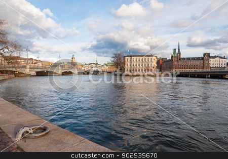 To use this stock image in your creative project, please select the size you need over to the right and click the "Add to Cart" button.
Your downloaded image will come with the Cutcaster watermark removed so don’t worry about the watermark you see on this page. Gamla stan in Stockholm stock photo, View over The Old Town (Gamla Stan) in Stockholm, Sweden by Kalin Eftimov