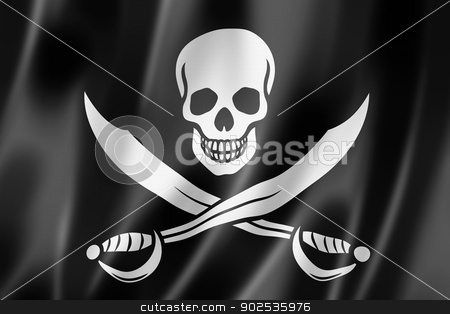 To use this stock image in your creative project, please select the size you need over to the right and click the "Add to Cart" button.
Your downloaded image will come with the Cutcaster watermark removed so don’t worry about the watermark you see on this page. Pirate flag, Jolly Roger stock photo, Pirate flag, Jolly Roger, three dimensional render, satin texture by Laurent Davoust