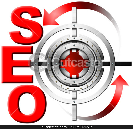 To use this stock image in your creative project, please select the size you need over to the right and click the "Add to Cart" button.
Your downloaded image will come with the Cutcaster watermark removed so don’t worry about the watermark you see on this page. SEO Metal Target stock photo, Illustration with red written SEO, metal target and red arrows
by catalby
