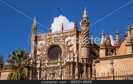 To use this stock image in your creative project, please select the size you need over to the right and click the "Add to Cart" button.
Your downloaded image will come with the Cutcaster watermark removed so don’t worry about the watermark you see on this page. Prince Door Rose Window Towers Gothic Cathedral of Saint Mary of stock photo, Prince Door Rose Window Stone Towers Gothic Seville Cathedral, Cathedral of Saint Mary of the See, Seville, Andalusia Spain. Begun in 1198 and finished in the 1500s. Largest Gothic Cathedral in the World and Third Largest Church in the World. Burial Place of Christopher Columbus. by William Perry