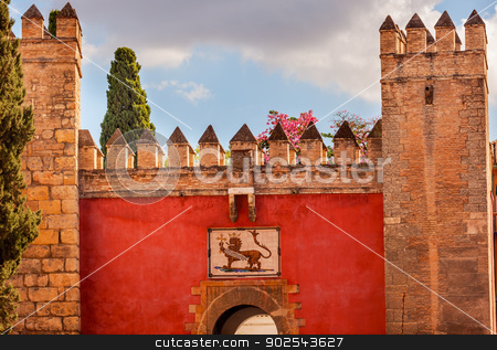 To use this stock image in your creative project, please select the size you need over to the right and click the "Add to Cart" button.
Your downloaded image will come with the Cutcaster watermark removed so don’t worry about the watermark you see on this page. Red Front Gate Alcazar Royal Palace Seville Spain stock photo, Red Front Gate Royal Mosaic Alcazar Royal Palace Seville Andalusia Spain. Originally a Moorish Fort, oldest Royal Palace still in use in Europe. Built in the 1100s and rebuilt in the 1300s. by William Perry