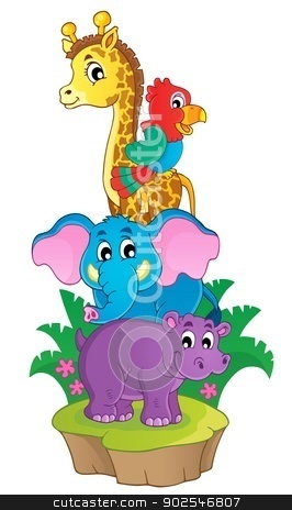 To use this stock image in your creative project, please select the size you need over to the right and click the "Add to Cart" button.
Your downloaded image will come with the Cutcaster watermark removed so don’t worry about the watermark you see on this page. Cute African animals theme image 3 stock vector clipart, Cute African animals theme image 3 - eps10 vector illustration. by Klara Viskova