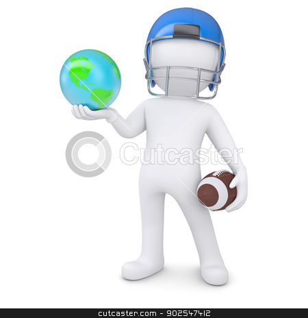 To use this stock image in your creative project, please select the size you need over to the right and click the "Add to Cart" button.
Your downloaded image will come with the Cutcaster watermark removed so don’t worry about the watermark you see on this page. 3d man in a football helmet holds the earth stock photo, 3d man in a football helmet holds the earth. Isolated render on a white background by cherezoff