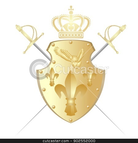 To use this stock image in your creative project, please select the size you need over to the right and click the "Add to Cart" button.
Your downloaded image will come with the Cutcaster watermark removed so don’t worry about the watermark you see on this page. Shield, crown and two swords stock photo, Shield against the cold steel and the crown. The illustration on a white background. by Sergey Skryl