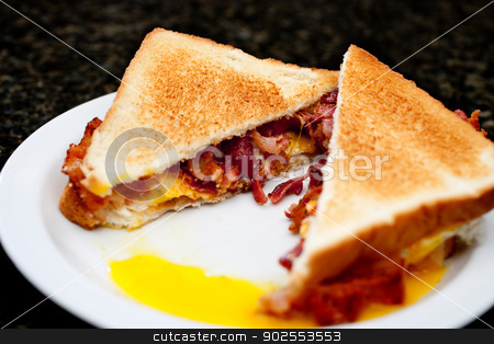 To use this stock image in your creative project, please select the size you need over to the right and click the "Add to Cart" button.
Your downloaded image will come with the Cutcaster watermark removed so don’t worry about the watermark you see on this page. Horizontal image of a toasted egg and bacon sandwhich stock photo, Horizontal image of a toasted egg and bacon sandwhich by Vince Clements