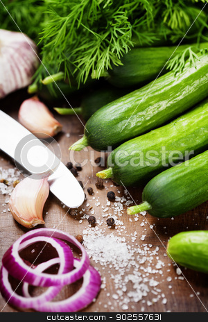 To use this stock image in your creative project, please select the size you need over to the right and click the "Add to Cart" button.
Your downloaded image will come with the Cutcaster watermark removed so don’t worry about the watermark you see on this page. preparing preserves of pickled cucumbers stock photo, preparing preserves of pickled cucumbers in jars with spices and herbs by klenova