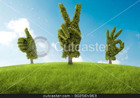 To use this stock image in your creative project, please select the size you need over to the right and click the "Add to Cart" button.
Your downloaded image will come with the Cutcaster watermark removed so don’t worry about the watermark you see on this page. Positive tree stock photo, Trees in the shape of hand that ago a positive gesture by Giordano Aita