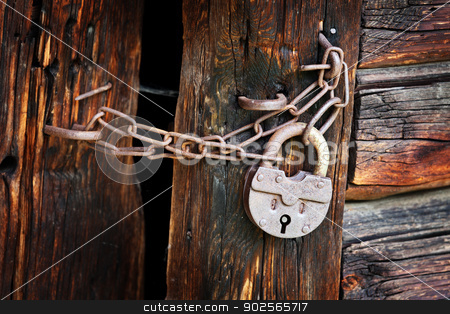 To use this stock image in your creative project, please select the size you need over to the right and click the "Add to Cart" button.
Your downloaded image will come with the Cutcaster watermark removed so don’t worry about the watermark you see on this page. Old rusty padlock on rural wooden gate stock photo, Old rusty padlock and chain on the rural wooden gate by Alexey Romanov