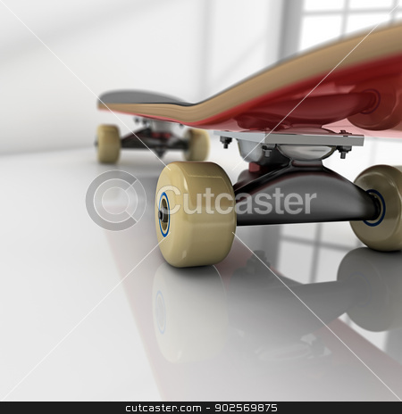 To use this stock image in your creative project, please select the size you need over to the right and click the "Add to Cart" button.
Your downloaded image will come with the Cutcaster watermark removed so don’t worry about the watermark you see on this page. Skateboard on room stock photo, Skateboard on white room with glossy floor by Pedro Campos