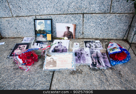 To use this stock image in your creative project, please select the size you need over to the right and click the "Add to Cart" button.
Your downloaded image will come with the Cutcaster watermark removed so don’t worry about the watermark you see on this page. WASHINGTON, D.C. - MAY 27, 2013: People visit and lay flowers at the World War II Memorial on May 27, 2013, in Washington, D.C. stock photo, by Hang Dinh
