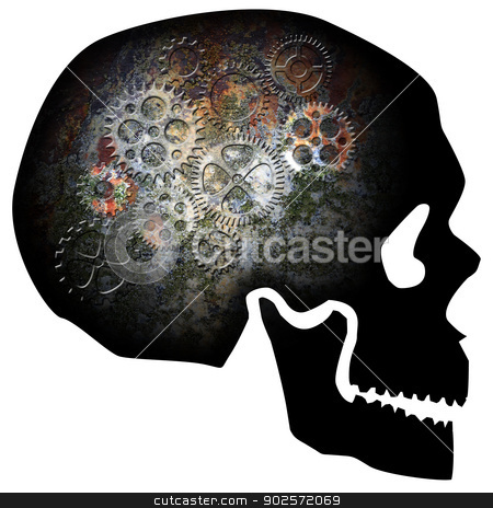 To use this stock image in your creative project, please select the size you need over to the right and click the "Add to Cart" button.
Your downloaded image will come with the Cutcaster watermark removed so don’t worry about the watermark you see on this page. Skull with Rusty Gears Illustration stock photo, Skull Silhouette with Rusty Gears Texture Isolated on White Background Illustration by Jit Lim