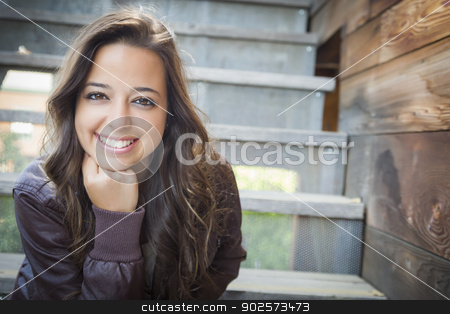 To use this stock image in your creative project, please select the size you need over to the right and click the "Add to Cart" button.
Your downloaded image will come with the Cutcaster watermark removed so don’t worry about the watermark you see on this page. Mixed Race Young Adult Woman Portrait on Staircase stock photo, Portrait of a Pretty Mixed Race Young Adult Woman Sitting on a Staircase Wearing Leather Boots and Jacket. by Andy Dean