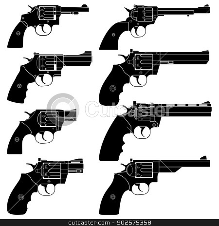 To use this stock image in your creative project, please select the size you need over to the right and click the "Add to Cart" button.
Your downloaded image will come with the Cutcaster watermark removed so don’t worry about the watermark you see on this page. Revolver stock vector clipart, Layered vector illustration of collected Revolver. by Liu Yin