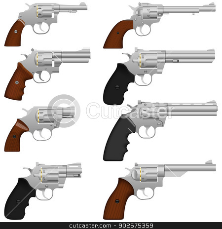 To use this stock image in your creative project, please select the size you need over to the right and click the "Add to Cart" button.
Your downloaded image will come with the Cutcaster watermark removed so don’t worry about the watermark you see on this page. Revolver stock vector clipart, Layered vector illustration of collected Revolver. by Liu Yin