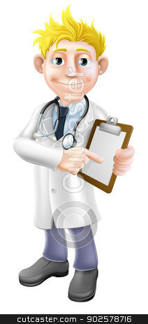 To use this stock image in your creative project, please select the size you need over to the right and click the "Add to Cart" button.
Your downloaded image will come with the Cutcaster watermark removed so don’t worry about the watermark you see on this page. Doctor pointing at clipboard stock vector clipart, Illustration of a young cartoon doctor holding a clipboard and pointing at it by Christos Georghiou