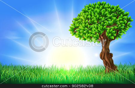 To use this stock image in your creative project, please select the size you need over to the right and click the "Add to Cart" button.
Your downloaded image will come with the Cutcaster watermark removed so don’t worry about the watermark you see on this page. Sunny Field Tree Background stock vector clipart, A background illustration of a field of bright green grass on s a spring or summers day with a sun rise or sun set and beautiful green tree. by Christos Georghiou