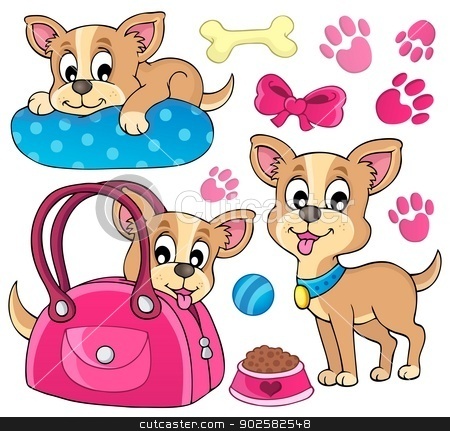 To use this stock image in your creative project, please select the size you need over to the right and click the "Add to Cart" button.
Your downloaded image will come with the Cutcaster watermark removed so don’t worry about the watermark you see on this page. Cute dog theme image 1 stock vector clipart, Cute dog theme image 1 - eps10 vector illustration. by Klara Viskova
