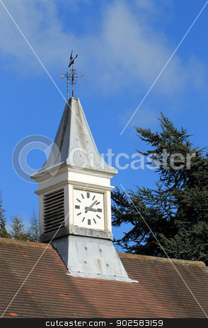 To use this stock image in your creative project, please select the size you need over to the right and click the "Add to Cart" button.
Your downloaded image will come with the Cutcaster watermark removed so don’t worry about the watermark you see on this page. Clock tower and weather vane stock photo, Clock tower and weather vane on old building, England. by Martin Crowdy