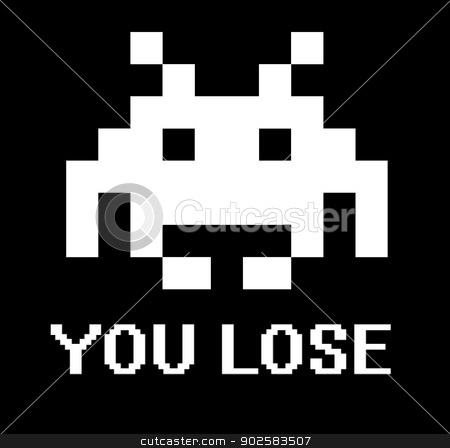 To use this stock image in your creative project, please select the size you need over to the right and click the "Add to Cart" button.
Your downloaded image will come with the Cutcaster watermark removed so don’t worry about the watermark you see on this page. You lose space invader sign stock photo, You lose space invader sign with black background. by Martin Crowdy