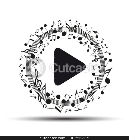 To use this stock image in your creative project, please select the size you need over to the right and click the "Add to Cart" button.
Your downloaded image will come with the Cutcaster watermark removed so don’t worry about the watermark you see on this page. music stock vector clipart, Decoration of musical notes in the shape of a play button by Miroslava Hlavacova