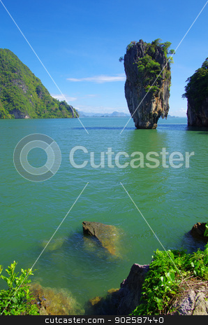 To use this stock image in your creative project, please select the size you need over to the right and click the "Add to Cart" button.
Your downloaded image will come with the Cutcaster watermark removed so don’t worry about the watermark you see on this page. James Bond Island stock photo, James Bond Island, Phang Nga, Thailand by Vitaliy Pakhnyushchyy