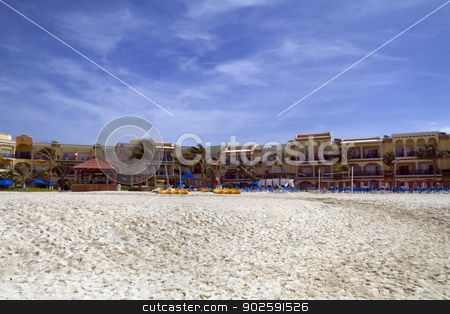 To use this stock image in your creative project, please select the size you need over to the right and click the "Add to Cart" button.
Your downloaded image will come with the Cutcaster watermark removed so don’t worry about the watermark you see on this page. Large Resort on the Beach stock photo, A view of a hotel resort along the beach by Kevin Tietz