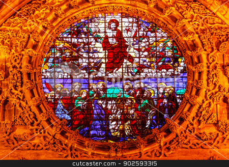 To use this stock image in your creative project, please select the size you need over to the right and click the "Add to Cart" button.
Your downloaded image will come with the Cutcaster watermark removed so don’t worry about the watermark you see on this page. Christ Ascension Stained Glass Cathedral of Saint Mary of the Se stock photo, Christ Disciples Ascension Stained Glass Seville Cathedral, Cathedral of Saint Mary of the See, Seville, Andalusia Spain. Built in the 1500s. Largest Gothic Cathedral in the World and Third Largest Church in the World. Burial Place of Christopher Columbus. by William Perry