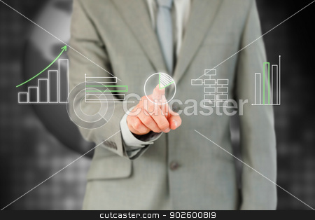 To use this stock image in your creative project, please select the size you need over to the right and click the "Add to Cart" button.
Your downloaded image will come with the Cutcaster watermark removed so don’t worry about the watermark you see on this page. Businessman working with touch screen stock photo, Businessman working with touch screen against a black background by Wavebreak Media