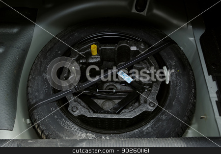 To use this stock image in your creative project, please select the size you need over to the right and click the "Add to Cart" button.
Your downloaded image will come with the Cutcaster watermark removed so don’t worry about the watermark you see on this page. car tire changign set stock photo, car lifter set for tire changing in the back of car by Jozsef Demeter