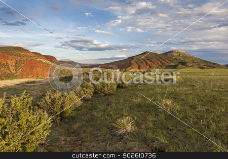 To use this stock image in your creative project, please select the size you need over to the right and click the "Add to Cart" button.
Your downloaded image will come with the Cutcaster watermark removed so don’t worry about the watermark you see on this page. mountain ranch stock photo, mountain ranch landscape in Colorado - Red Mountain Open Space by Marek Uliasz