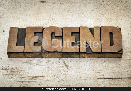 To use this stock image in your creative project, please select the size you need over to the right and click the "Add to Cart" button.
Your downloaded image will come with the Cutcaster watermark removed so don’t worry about the watermark you see on this page. legend word in wood type stock photo, legend word in vintage letterpress wood type on a grunge painted barn wood background by Marek Uliasz