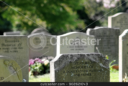 To use this stock image in your creative project, please select the size you need over to the right and click the "Add to Cart" button.
Your downloaded image will come with the Cutcaster watermark removed so don’t worry about the watermark you see on this page. Old graves in cemetery stock photo, Closeup of old Victorian graves in cemetery, England. by Martin Crowdy