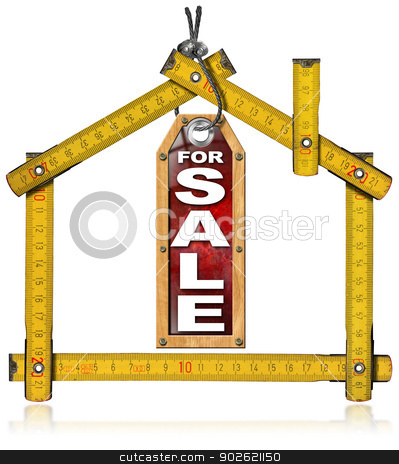 To use this stock image in your creative project, please select the size you need over to the right and click the "Add to Cart" button.
Your downloaded image will come with the Cutcaster watermark removed so don’t worry about the watermark you see on this page. House For Sale - Wood Meter Tool stock photo, Wooden yellow meter tool forming a house and hanging tag with written