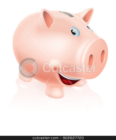 To use this stock image in your creative project, please select the size you need over to the right and click the "Add to Cart" button.
Your downloaded image will come with the Cutcaster watermark removed so don’t worry about the watermark you see on this page. Cartoon Piggy Bank stock vector clipart, Illustration of a happy smiling cute cartoon piggy bank mascot or character by Christos Georghiou