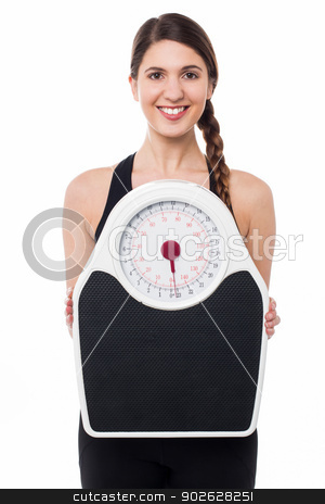 To use this stock image in your creative project, please select the size you need over to the right and click the "Add to Cart" button.
Your downloaded image will come with the Cutcaster watermark removed so don’t worry about the watermark you see on this page. Young girl holding weighing machine stock photo, Charming young female displaying weighing machine by Ishay Botbol