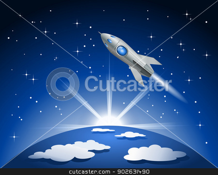 To use this stock image in your creative project, please select the size you need over to the right and click the "Add to Cart" button.
Your downloaded image will come with the Cutcaster watermark removed so don’t worry about the watermark you see on this page. Rocket flying into space stock photo, Rocket flying into space by Jupe