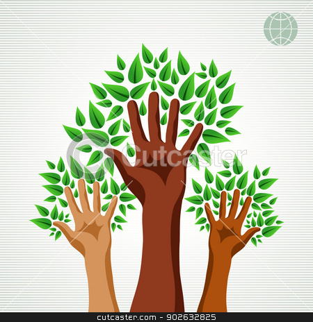 To use this stock image in your creative project, please select the size you need over to the right and click the "Add to Cart" button.
Your downloaded image will come with the Cutcaster watermark removed so don’t worry about the watermark you see on this page. Diversity hands green concept tree stock vector clipart, Save the Earth tree idea with hands background. This illustration is layered for easy manipulation and custom coloring by Cienpies Design