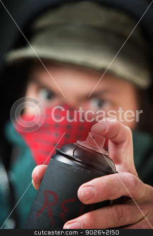 To use this stock image in your creative project, please select the size you need over to the right and click the "Add to Cart" button.
Your downloaded image will come with the Cutcaster watermark removed so don’t worry about the watermark you see on this page. Criminal Pressing Spray Can Nozzle stock photo, Close up of anonymous criminal pressing spray paint nozzle by Scott Griessel