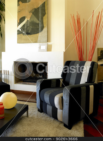 To use this stock image in your creative project, please select the size you need over to the right and click the "Add to Cart" button.
Your downloaded image will come with the Cutcaster watermark removed so don’t worry about the watermark you see on this page. Armchair in a living Room stock photo, Armchair in a living Room set with decoration elements by ABBPhoto