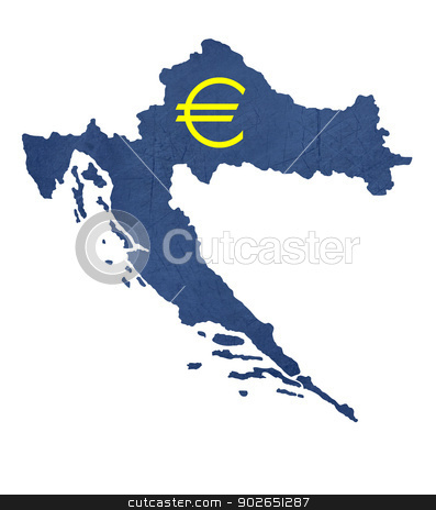 To use this stock image in your creative project, please select the size you need over to the right and click the "Add to Cart" button.
Your downloaded image will come with the Cutcaster watermark removed so don’t worry about the watermark you see on this page. European currency symbol on map of Croatia stock photo, European currency symbol on map of Croatia isolated on white background. by Martin Crowdy
