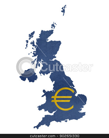 To use this stock image in your creative project, please select the size you need over to the right and click the "Add to Cart" button.
Your downloaded image will come with the Cutcaster watermark removed so don’t worry about the watermark you see on this page. European currency symbol on map of United Kingdom stock photo, European currency symbol on map of United Kingdom isolated on white background. by Martin Crowdy